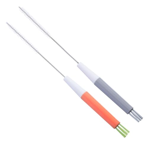 サムコス 洗浄ブラシ ストロー ブラシ 2本セット 3-in-1 多機能 細口瓶洗浄ブラシ 自由に曲がる ストロー おしゃぶりの穴 スパイラル隙間ブラシ 蓋の継ぎ目 360度洗浄 ストロブラシ 水筒 哺乳瓶 飲用ストロー&ホース