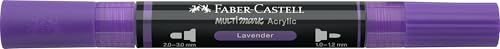 Faber-Castell Multimark Acrylic Dual Marker Colour 136, Lavender, Art Set Supplies, Water-Based Acrylic Marker Pen, Double Ended, Bold & Fine Tip, Art