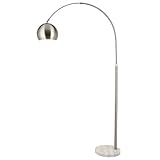 CO-Z Modern Arc Floor Lamp with 360° Rotatable Hanging Shade, Adjustable Nickel Standing Reading Light with Marble Base, Contemporary Arch Metal Pole Task Lamp for Living Room Couch Sofa, 70 Inch