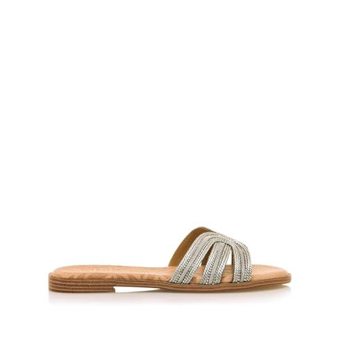 MTNG Sandalias Planas Mujer Maria 54500 | 59637 | Vamp Plata