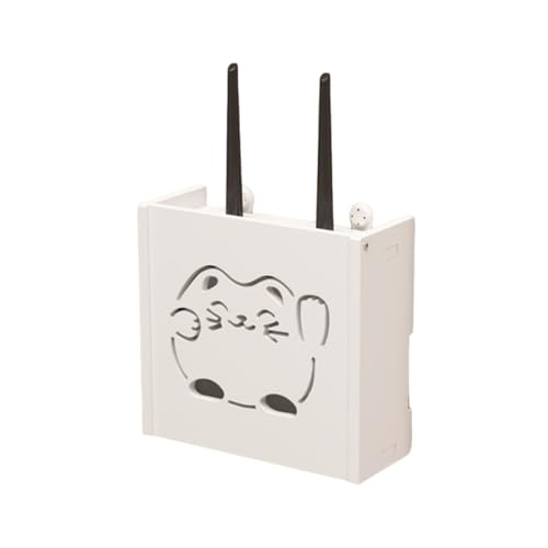 COZENTA Wifi ルーター 収納 壁 取付 ボックス wifi隠しボックス 木製 組み立て式 小型 猫