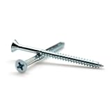 ASMC Industrial Wood Screws - #4 x 1 1/2 Inch Phillips Flat Head, Zinc Plated Low Carbon Steel, Tapered Thread for Plywood, Particle Board, Interior Cabinet Furniture Wood Screws - Pack of 100