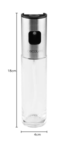 Miniatura 9 de Cecotec Aceitera De Spray Polka Oilspray 1000 Cecofry. Cuerpo De Vidrio Resistente Y Transparente Y Acero Inoxidable 304, Capacidad 100ml, Dosis De Aceite Justa, Uso Cómodo