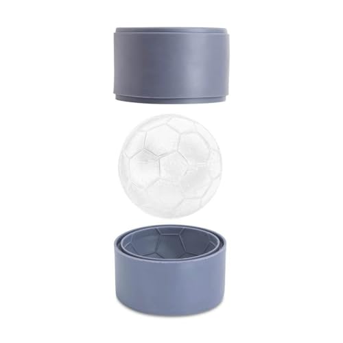 Set de 2 moldes para cubos de hielo diseño fútbol gris miniatura 1