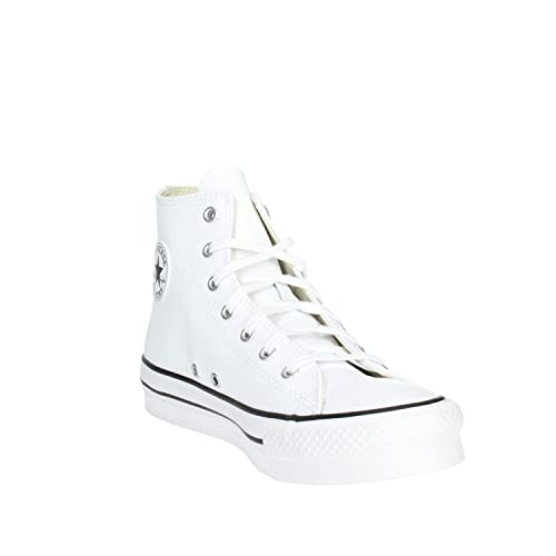 Converse Chuck Taylor All Star Eva Lift Hi White/Black Leather 6 Us Junior #TOP4