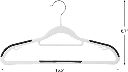 Image of Plastic Clothes Hangers Dry Wet Hangers Space Saving Clothes Hangers, Plastic Hangers with Non-Slip Pads Clothes, Suit Hangers Heavy Duty Coat, Underwear, Pants, Shirts (White, Pack of 15)