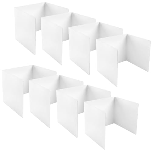 QWORK® 8 Pièces séparateurs de bureau, séparateur de table pliable en forme de U, pour l'école, le bureau et la bibliothèque