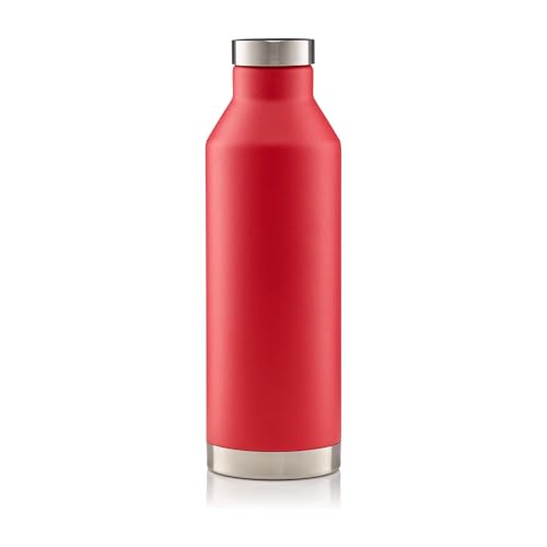 Mizu V8 Water Bottle | 26 oz. Double Wall Stainless Steel Vacuum Insulated | Narrow Mouth with Leak Proof Cap | BPA Free | Red