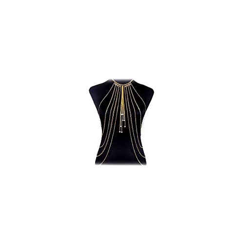 Collar de cadena con borlas doradas para mujer y bikini