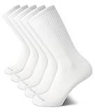 New Balance Men's Athletic Arch Cushion Comfort Crew Socks (5 Pack), Size 6-12.5, White