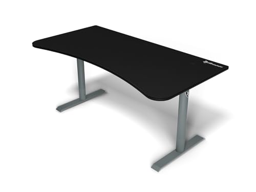 Bureau gaming incurvé Arozzi Arena tapis intégral Frozen Grey pour setup e-sport
