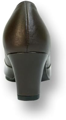 Peerage Lori (LP8155) Women Wide Width Leather Dress Pumps for Work or Nice Fancy Attire Brown 8 | Image 3