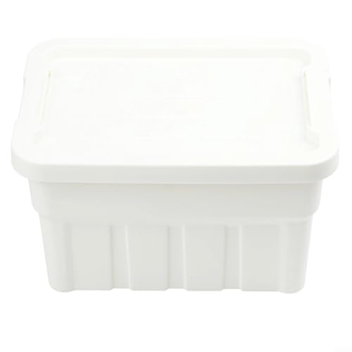 Boîtes de rangement plastique avec couvercle blanc moyen empilables