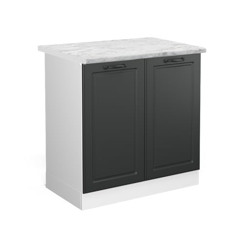 IDEALE SOTTO IL LAVELLO: Il mobile base per lavello offre ampio spazio per sifone, bidone e detergenti – tutto ordinato e facilmente accessibile.