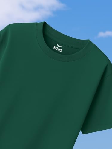 Image of Nobero 100% Cotton Oversized T Shirts for Men Stylish | Oversized Fit | Solid T Shirts for Men 180 GSM Combed Cotton | Round Neck Half Sleeve