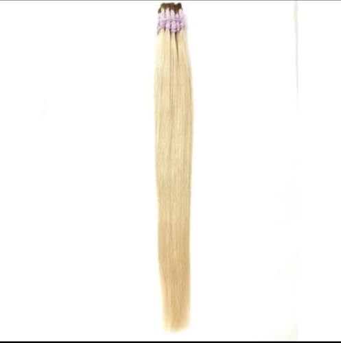 Cabelo Humano Loiro Claríssimo Para mega- Hair Liso De 70 Cm 50 Gramas