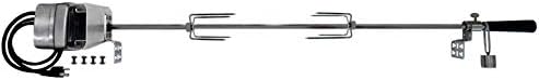 OneGrill Heavy Duty Chrome Steel Universal Grill Rotisserie Kit with 13 Watt 50 lb. Stainless Electric Motor - 45 Inch X 1/2 Inch Hexagon Spit Rod (Grills Up to 38 Inches Wide) NOT for Weber