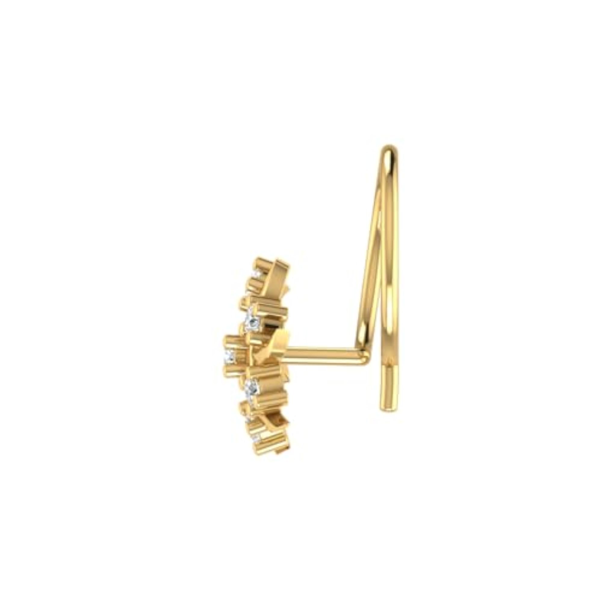 Women's 9K BIS Hallmarked Yellow Gold Stud Nose Ring