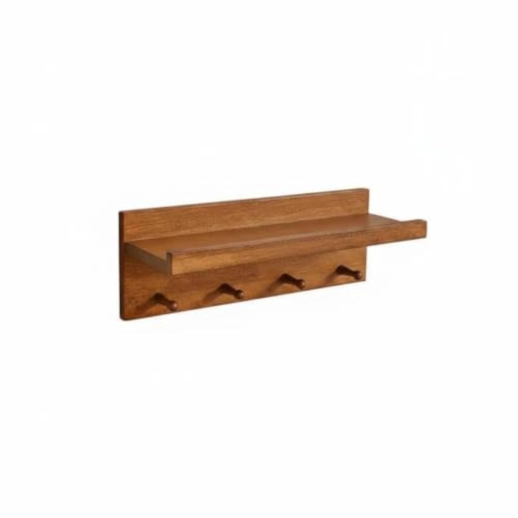 Solid Wood Wall Mounted Coat Rack with Shelf