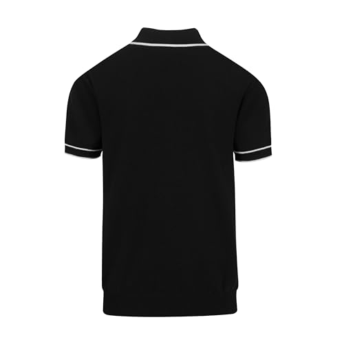 OXKNIT Mens Polo Shirts Short Sleeve Casual Knit Polo Shirt Vintage Golf T Shirts Tops with Black Stripe2