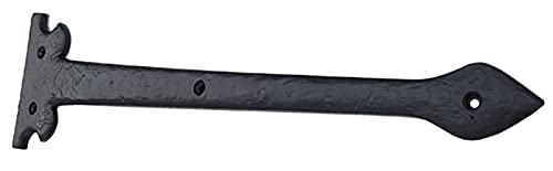 Adonai Hardware 13.90 Inch ''Agee'' Heavy Duty Aluminum Strap False Or Faux Or Dummy Hinge Front (4 Pack, Matte Black) For Vintage Barn Doors, Gates, Furniture, Garage, Shutters And Fences #TOP5