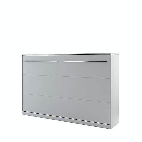 Homlando Lenart Schrankbett - Wandbett Concept Pro CP05 120x200 cm - Schrankklappbett Horizontal - Schrank mit integriertem Klappbett - Funktionsbett (Grau Matt) Homlando Lenart Schrankbett - Wandbett Concept Pro CP05 120x200 cm - Schrankklappbett Horizontal - Schrank mit integriertem Klappbett - Funktionsbett (Grau Matt)