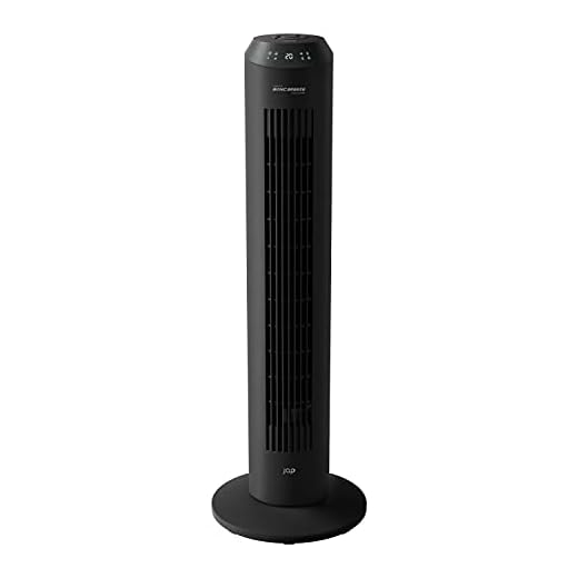 JAP Vancouver Ventilateur à colonne silencieux avec télécommande - Y compris les modes nuit et éco - Oscillation 65° - Minuterie - Noir