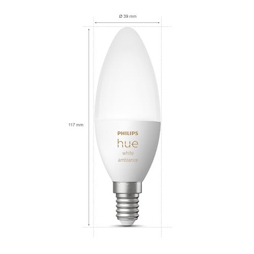 Ampoule LED connectée E14 Philips Hue White Ambiance flamme compatible Alexa