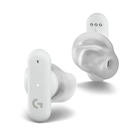 Fone de Ouvido Gamer True Wireless Logitech G FITS com Conexão USB LIGHTSPEED ou Bluetooth, Quatro Microfones, Ajuste Personalizado LIGHTFORM, Compatível PC, Mac, PlayStation, Nintendo Switch - Branco