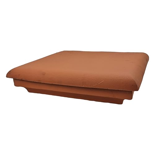 Kit Chapeau Pilier 46x46 Plat Bords Arrondis Arqué De 2 Pièces - Rouge