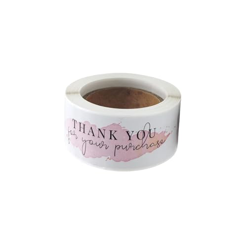 120Pcs Thank You Stickers Self-Adhesive Roll Label Sticker Thank You for Your Purchase Stickers for Online Retailers,Boutiques Shop and Small Business(Pink)