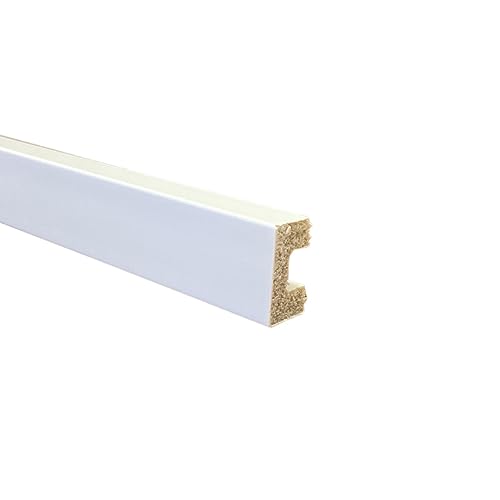 Zócalo-Junquillo Rodapié Blanco de PVC hidrófugo, 2,5cm de alto y 220cm de largo