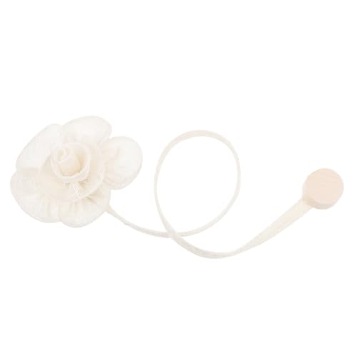 TIKODIDA Alzapaños de Cortina de Cuerda de Yute Beige, Hebilla Decorativa Diseño Floral, Correa de Fijación para Cortinas de Hogar, Sala y Cocina, Accesorio para Sujección Elegante