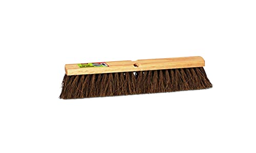 Image of Push Broom Indoor and Outdoor Floor Sweep Use, 18 Inch, Heavy Duty Hardwood Block, Palmyra Bristles Scrub Brush, Cleaning Broom for Patio Garage, Deck, Or Home Use