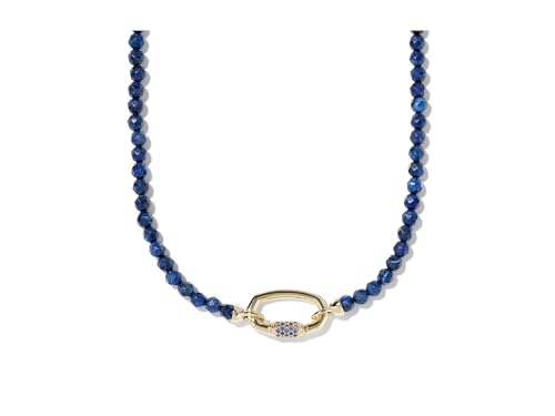 Kendra Scott Womens Emery Beaded Strand Necklace Gold Dark Blue Qrtz One Size