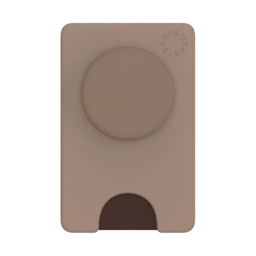 Image of PopSockets Adhesive Phone Wallet and Card Holder with Grip, Neutral - Latte