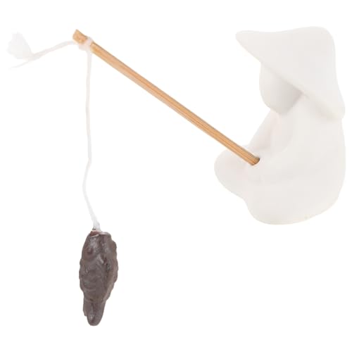 STOBOK チュア釣り翁像 魚缸用飾り 風景水槽装飾 坐姿フィッシャーマン模型 色あせ防止素材使用 卓上水槽や盆景にな繊細工芸品