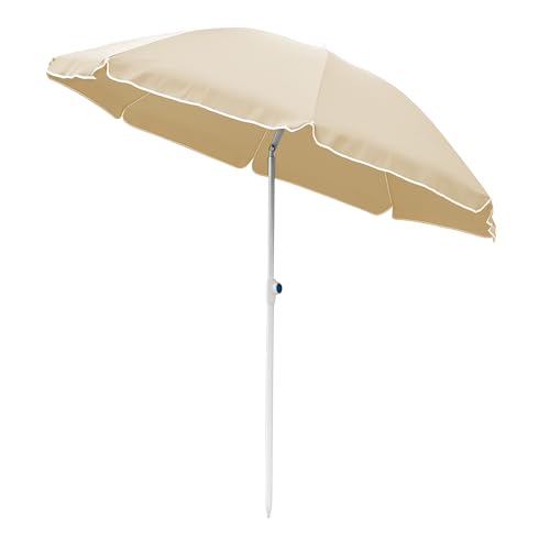 EXTRALINK Sonnenschirm Beige mit UV-Schutz – Höhenverstellbarer Gartenschirm Ø180 cm mit Neigefunktion – Leicht, Windstabil & Pflegeleicht für Garten, Terrasse & Balkon