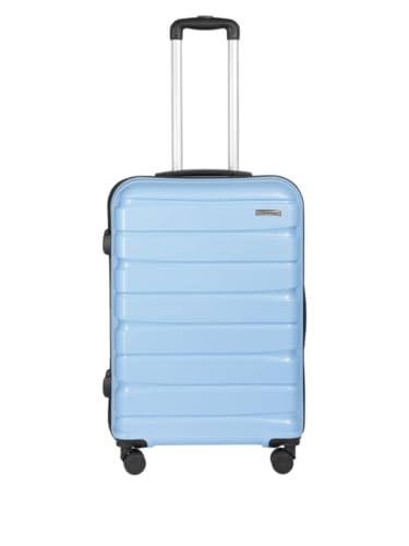 Image of Teakwood 65 CM Unisex Trolley Bag for Travel, Hard Cabin Trolley Large Travel Suitcase Bag, Lock System 360 Degree 8 Rotating Wheels (65 CM, Powder Blue)