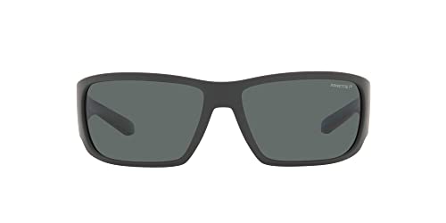 ARNETTE Man Sunglasses Matte Black Frame, Dark Grey Lenses, 64MM