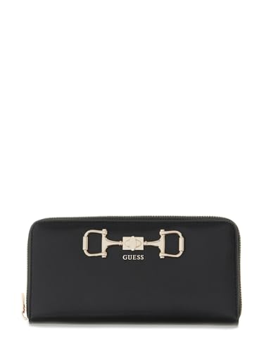 Porte-monnaie GUESS Janie portefeuille zippé noir pour femme chic