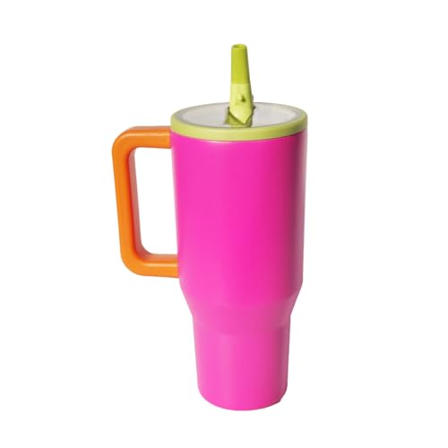 ThreeRs Tumbler with Handle Flip Up Straw 30 oz Leak Proof Vacuum...