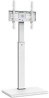 FITUEYES White Tall TV Floor Stand with 25mm Iron Base for 27-55 Inch TV, 60° Swivel & 8 Height Adjustment Tall TV Stand, Floor TV Stand Holds 40kgs Max. VESA 400x400mm