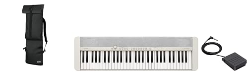 Image of CT-S1 61-Key Portable Keyboard, White with Carry Case and Pedal