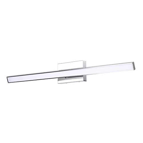 Image of 46-Inch Polished Chrome Modern Adjustable Vanity Light, LED Bathroom Light Fixtures, Vertical or Horizontal Wall Sconce, 35W 3000K 4000K 5000K Switchable 90CRI Over Mirror Rotatable Bath Bar
