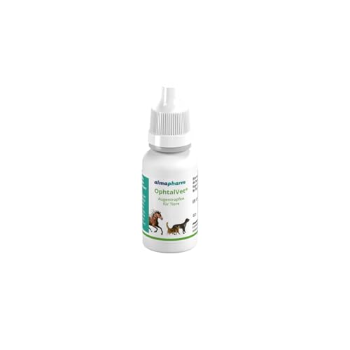 almapharm OphtalVet Augentropfen | 15 ml | Augentropfen für Hunde, Katzen, Nager, Pferde und Reptilien | Sterile isotonische Lösung | Keine Schmiereffekte und Putzreizauslösung