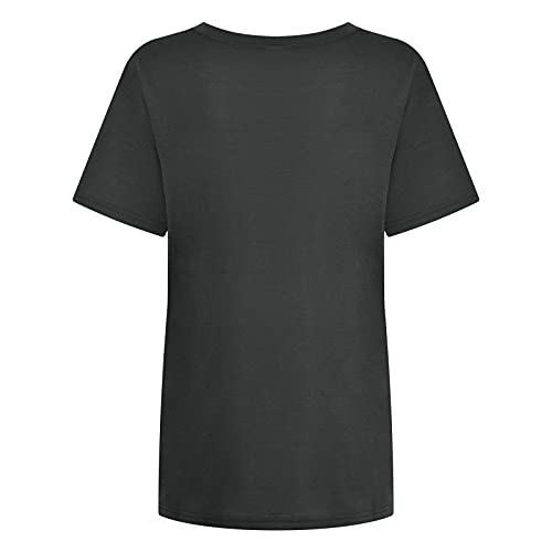 Image of Summer Y2k Tops for Womens, Casual Vintage Short Sleeve T-Shirt, Girls Oversize Loose Round Neck Elastic Tee