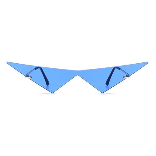 Image of willochra Triangle One Piece Frameless Sunglasses For Women Trendy Ocean Lens Sun Glasses Men Party Prom Sunglasses