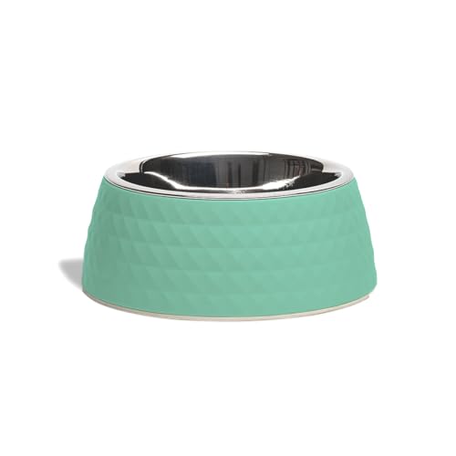 Image of Zigly Lifestyle Pet Food Bowl | Dog Bowl for Medium Dogs & Cats | BPA-Free Melamine Bowl for Dogs with Removable Stainless Steel | Anti-Skid Dog Food Bowl - 400ml, Green