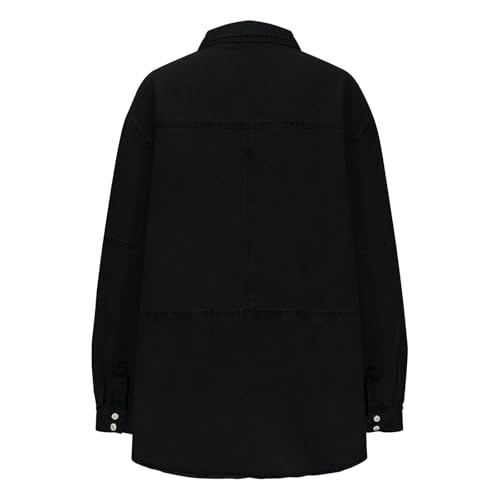 Jacket for Women Winter Fall Long Sleeve Vneck Denim Western Hooded Plain Jackets Coat Women 2025 Fashion3